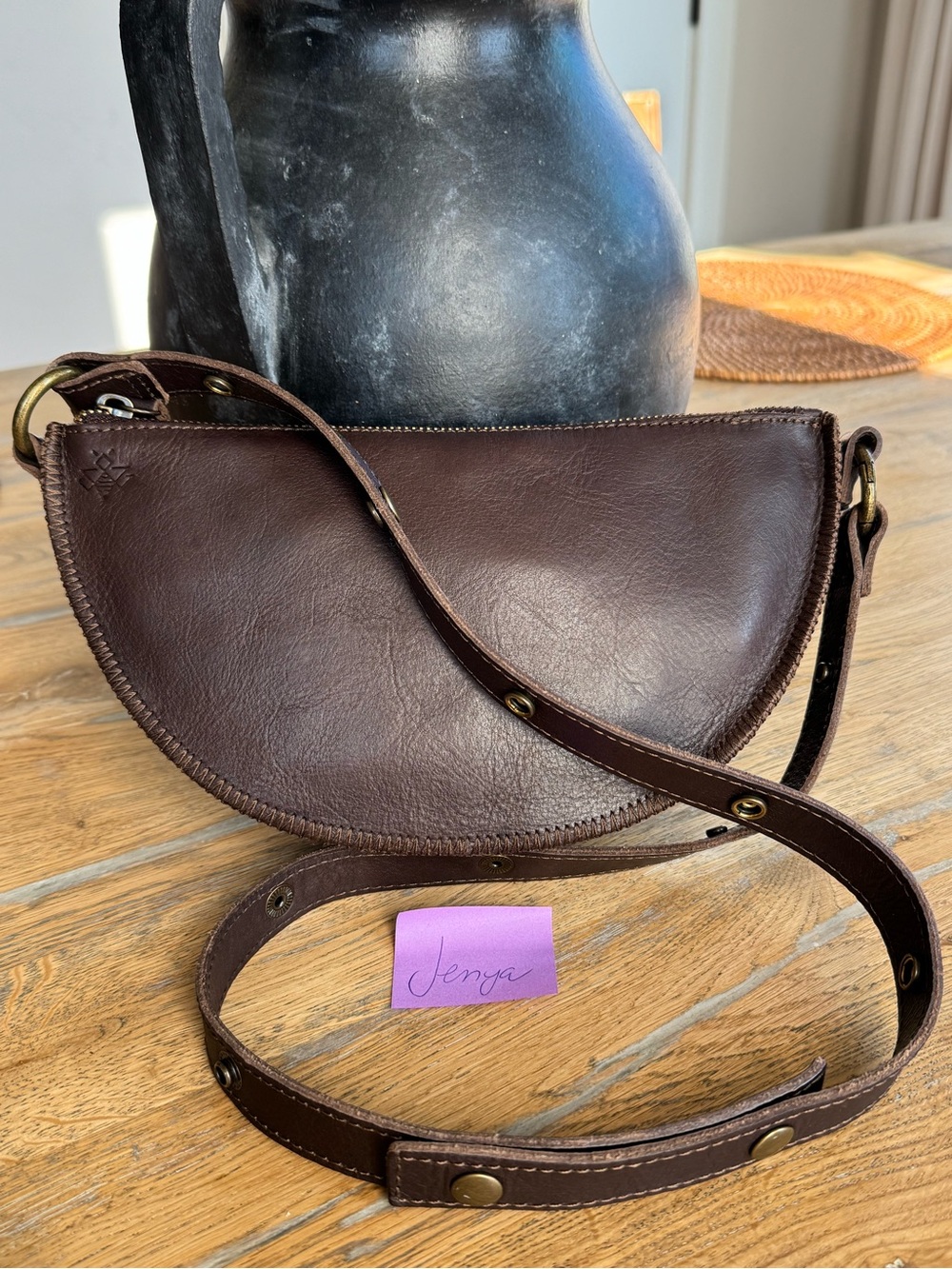 Lyons Leather Bee Leather Crossbody Bag - Espresso